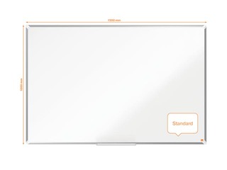Sienas tāfele alumīnija rāmī Nobo Premium Plus, 150 x 100 cm, lakota virsma, balta 