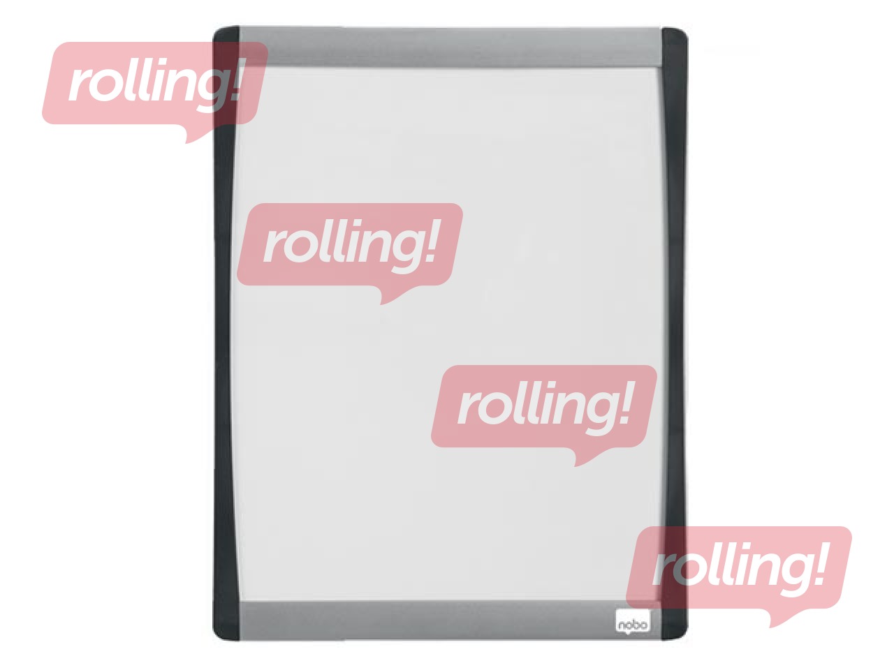 Tāfele Nobo Mini, magnētiska, ar sudraba un melnu izliektu rāmi, 21.5 x 28 cm