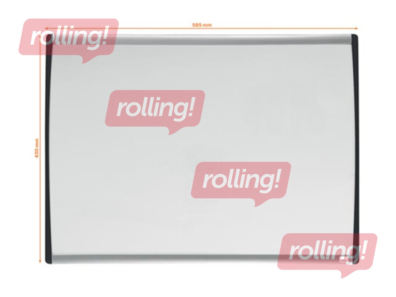 Tāfele Nobo, maza, magnētiska, ar sudraba un melnu izliektu rāmi, 58.5 x 43 cm