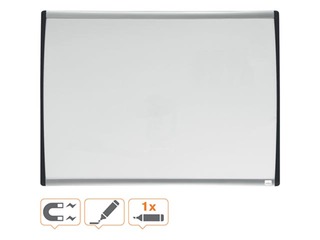 Tāfele Nobo, maza, magnētiska, ar sudraba un melnu izliektu rāmi, 58.5 x 43 cm