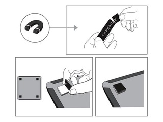 Tāfele Nobo, maza, magnētiska, ar sudraba un melnu izliektu rāmi, 58.5 x 43 cm