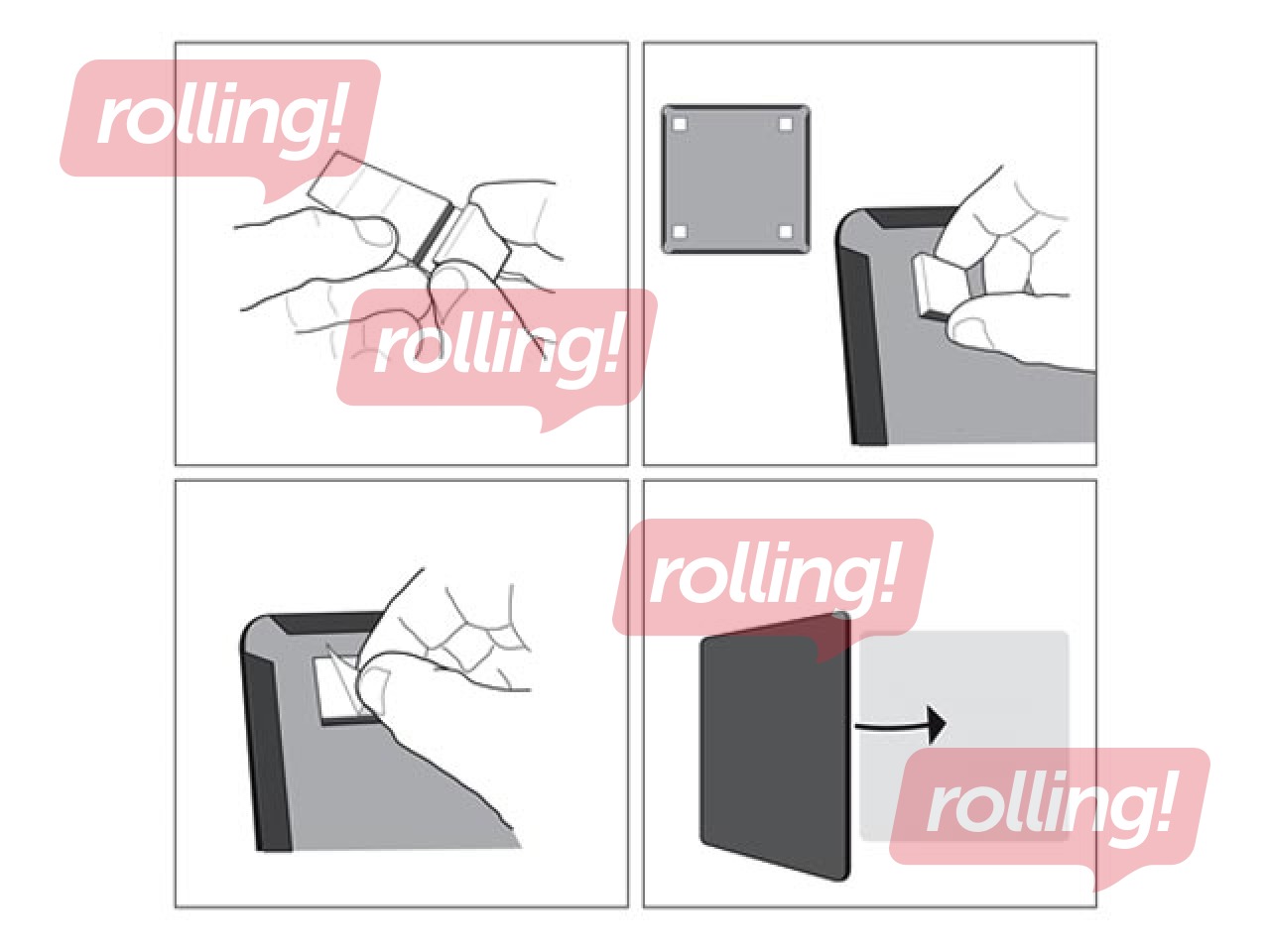 Tāfele Nobo, maza, magnētiska, ar sudraba un melnu izliektu rāmi, 58.5 x 43 cm