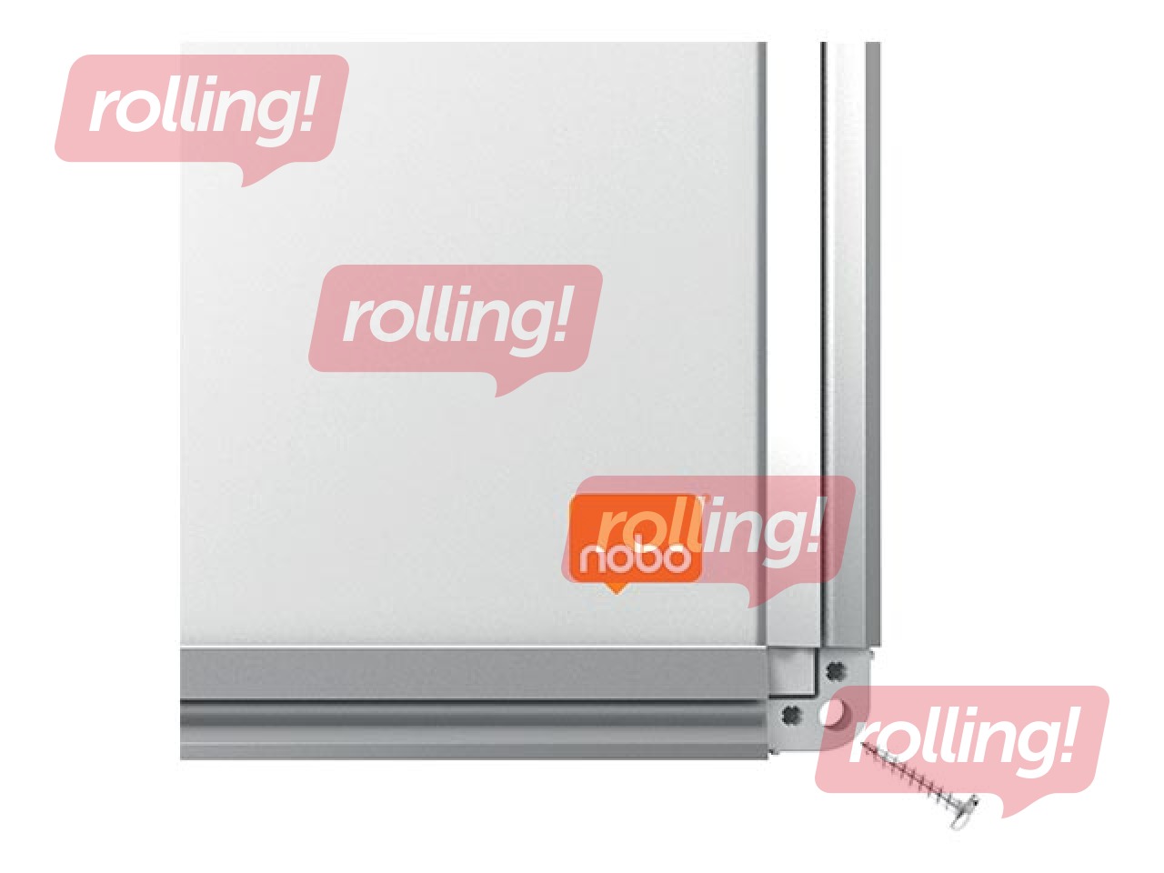 Sienas tāfele alumīnija rāmī Nobo Premium Plus, 180x120 cm, emaljēta virsma, balta 