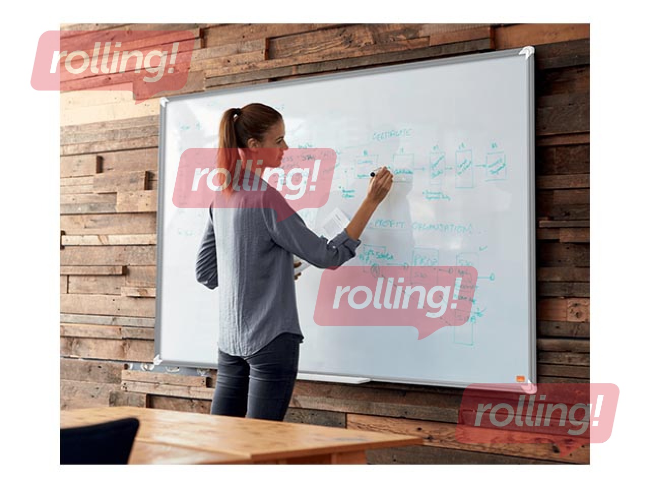 Sienas tāfele alumīnija rāmī Nobo Premium Plus, 180x120 cm, emaljēta virsma, balta 