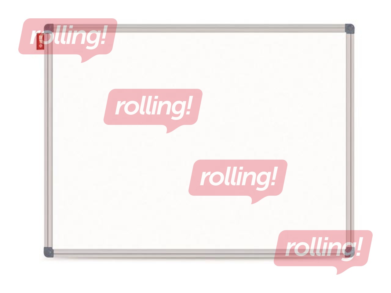 Sienas tāfele alumīnija rāmī Classic 60x40 cm, lakota, balta