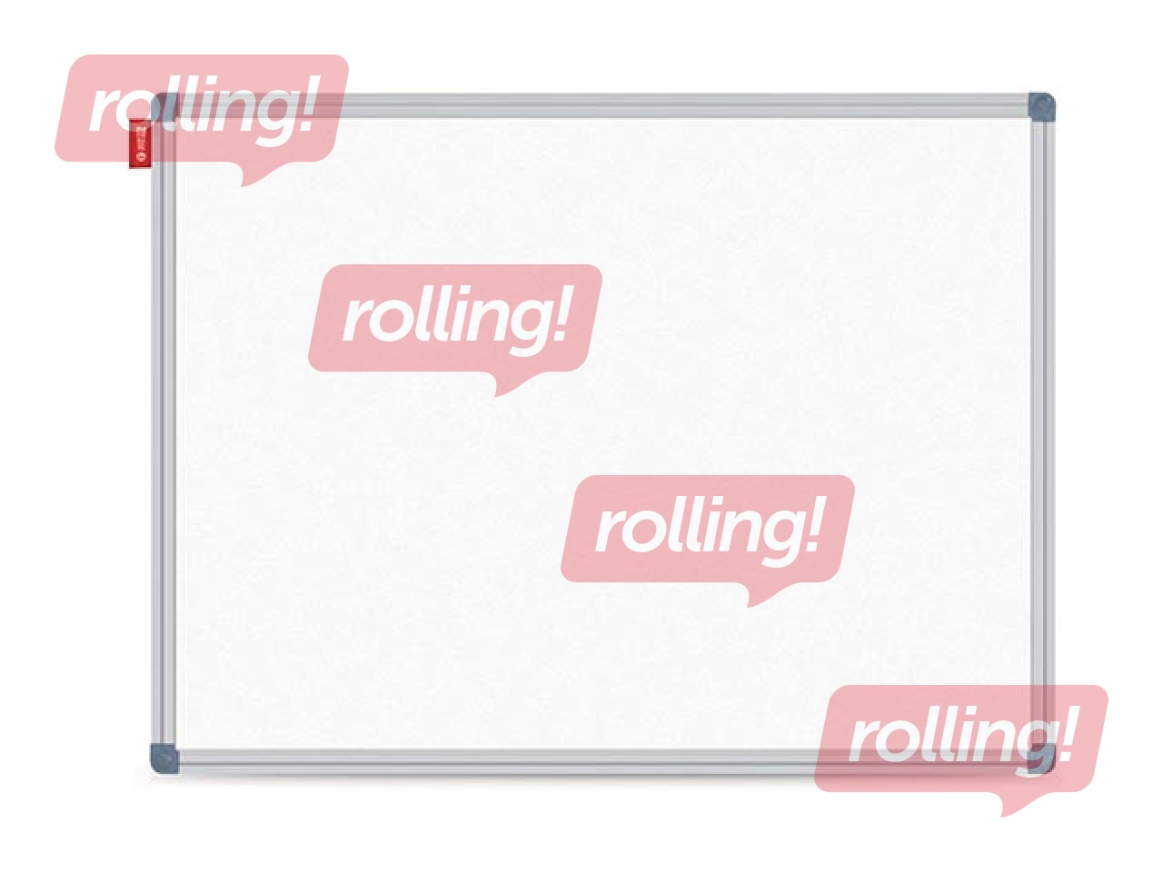Wall board with aluminum frame for projector, enamel-coated, white, 180x120cm