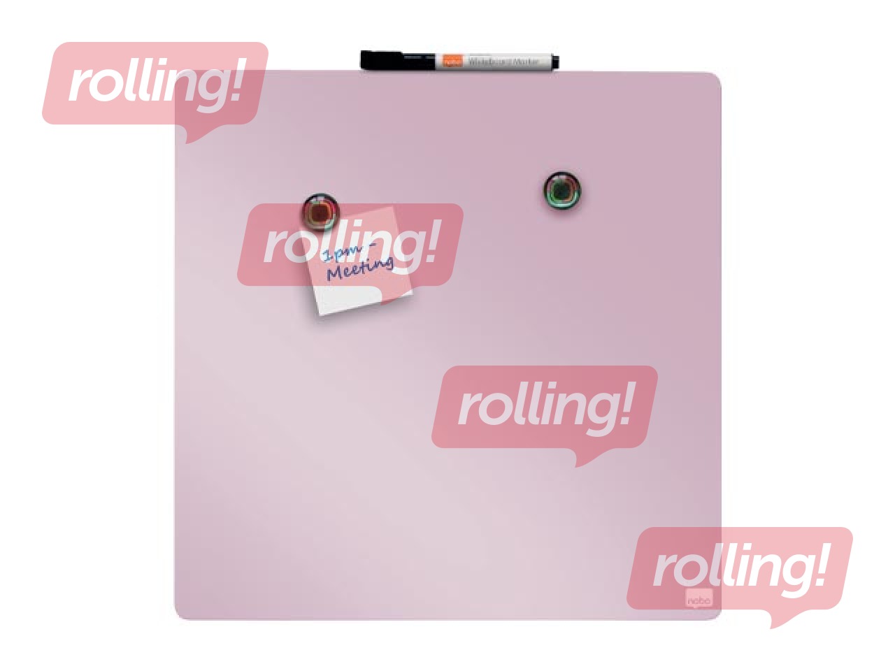 Seinatahvli Nobo, 36x36cm, magnetiline, heledroosa