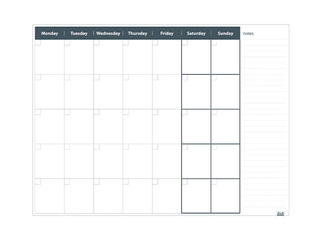 Wall planning board 2x3, monthly, 120 x 90 cm