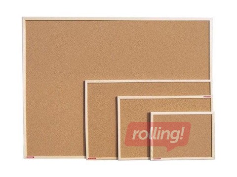 Пробковая доска, деревянная рамка, 60x40 см