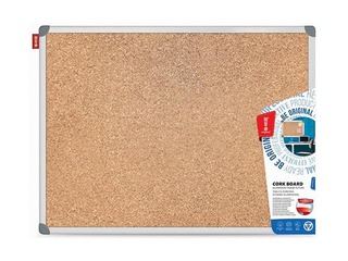 Cork board with aluminum frame Memobe Classic, 90x180cm