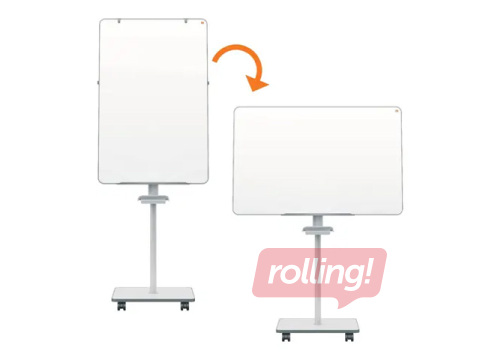 Tāfele uz riteņiem Nobo divpusēja Flipchart Move & Meet, magnētiska, 68x104cm