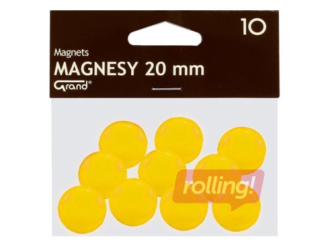 Magnets Grand, 20 mm, 10 pc., yellow