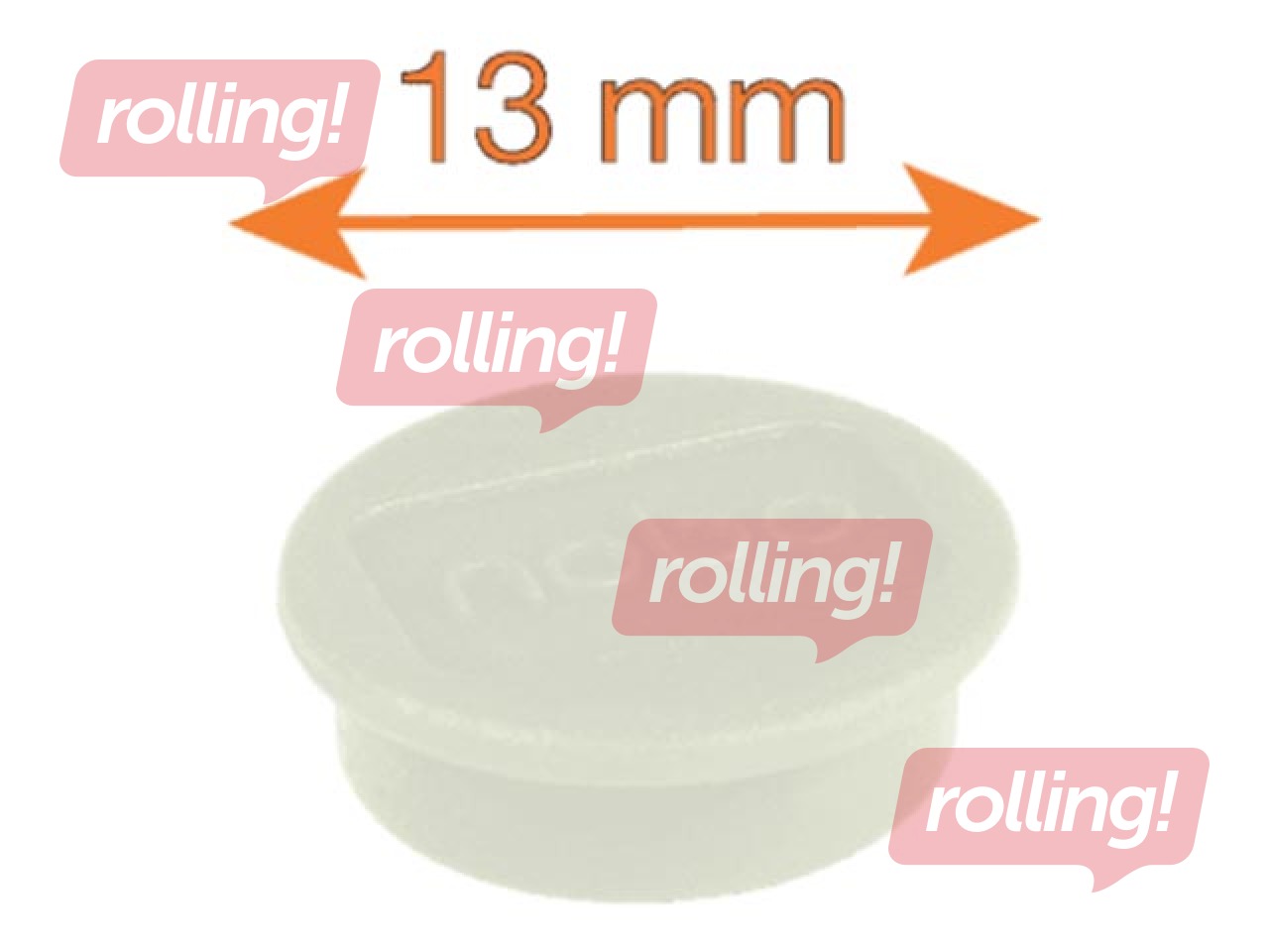 Magnēti Nobo, 13 mm, 10 gab., balti