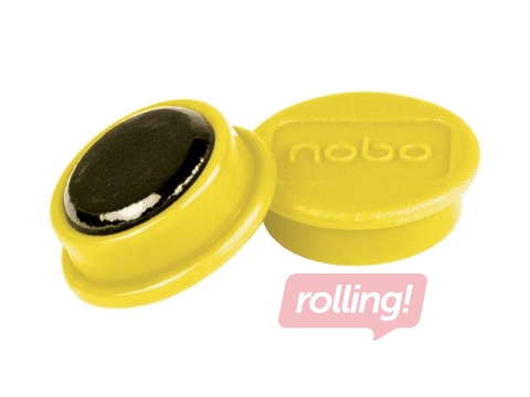 Magnets Nobo, 13 mm, 10 pcs., yellow