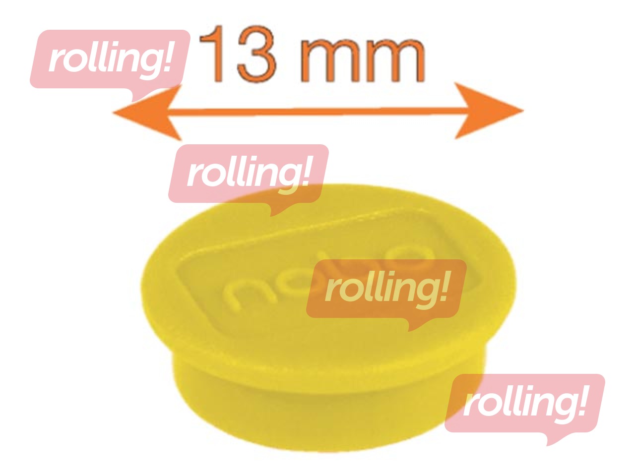 Magnets Nobo, 13 mm, 10 pcs., yellow