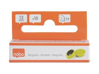 Magnets Nobo, 13 mm, 10 pcs., yellow