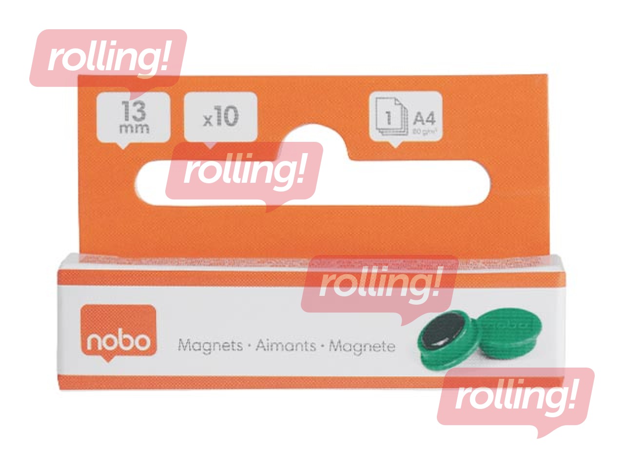 Magnetid Nobo, 13 mm, 10 tk, roheline
