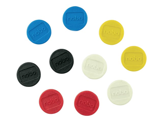 Magnēti Nobo, dažādas krāsas, 13mm, 10 gab.