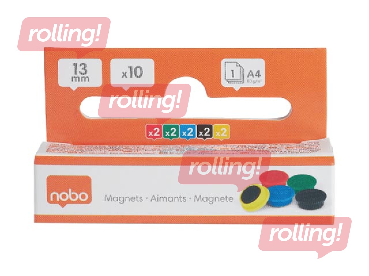 Magnetid Nobo, 13 mm, 10 tk, erinevad värvid