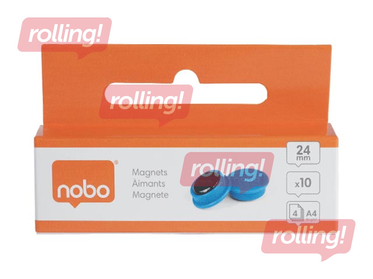 Magnets Nobo, 23 mm, 10 pcs., blue