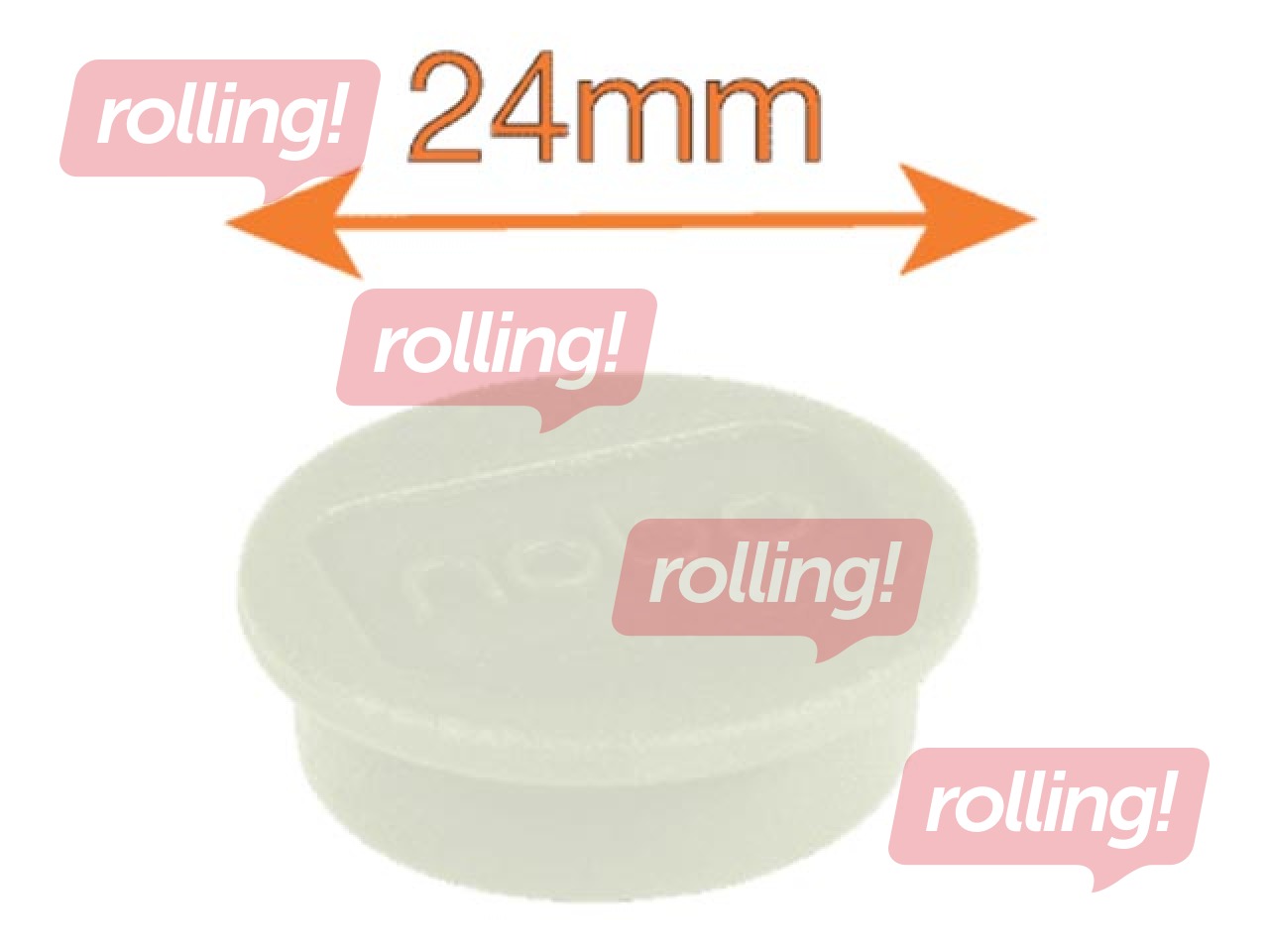 Magnēti Nobo, 23 mm, 10 gab., balti