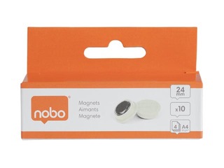Magnets Nobo, 23 mm, 10 pcs., white