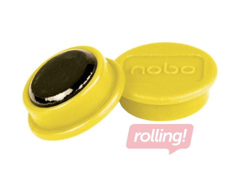 Magnets Nobo, 23 mm, 10 pcs., yellow