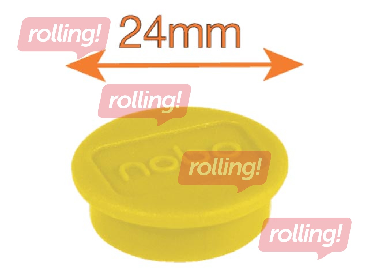 Magnets Nobo, 23 mm, 10 pcs., yellow