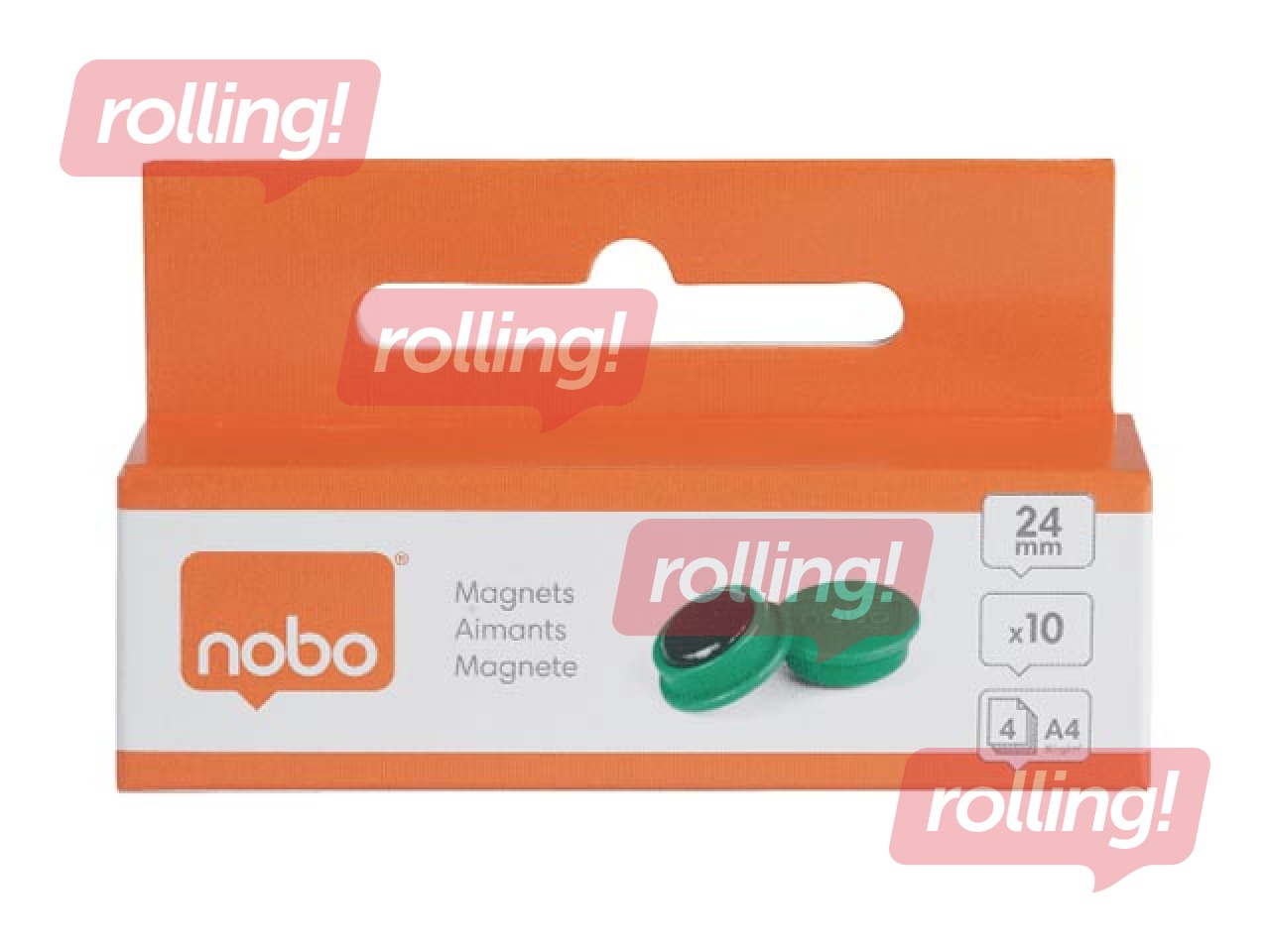 Магниты Nobo, 23 мм, 10 шт., зеленые