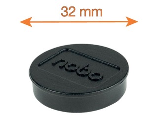 Magnēti Nobo, melni, 32mm, 10 gab.