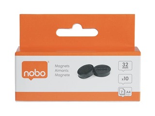 Magnēti Nobo, melni, 32mm, 10 gab.