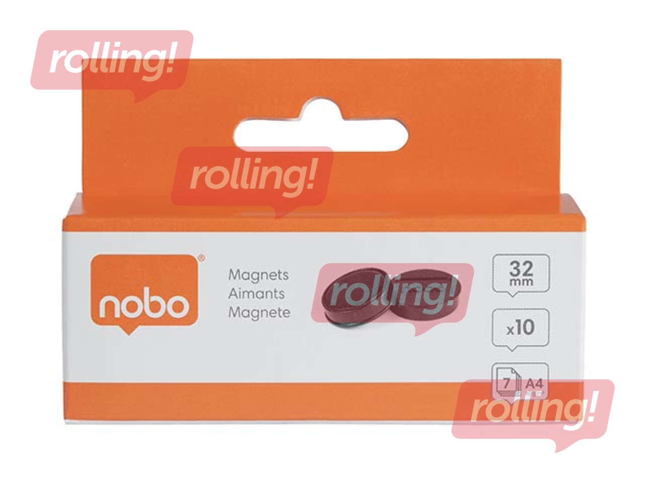 Magnēti Nobo, melni, 32mm, 10 gab.