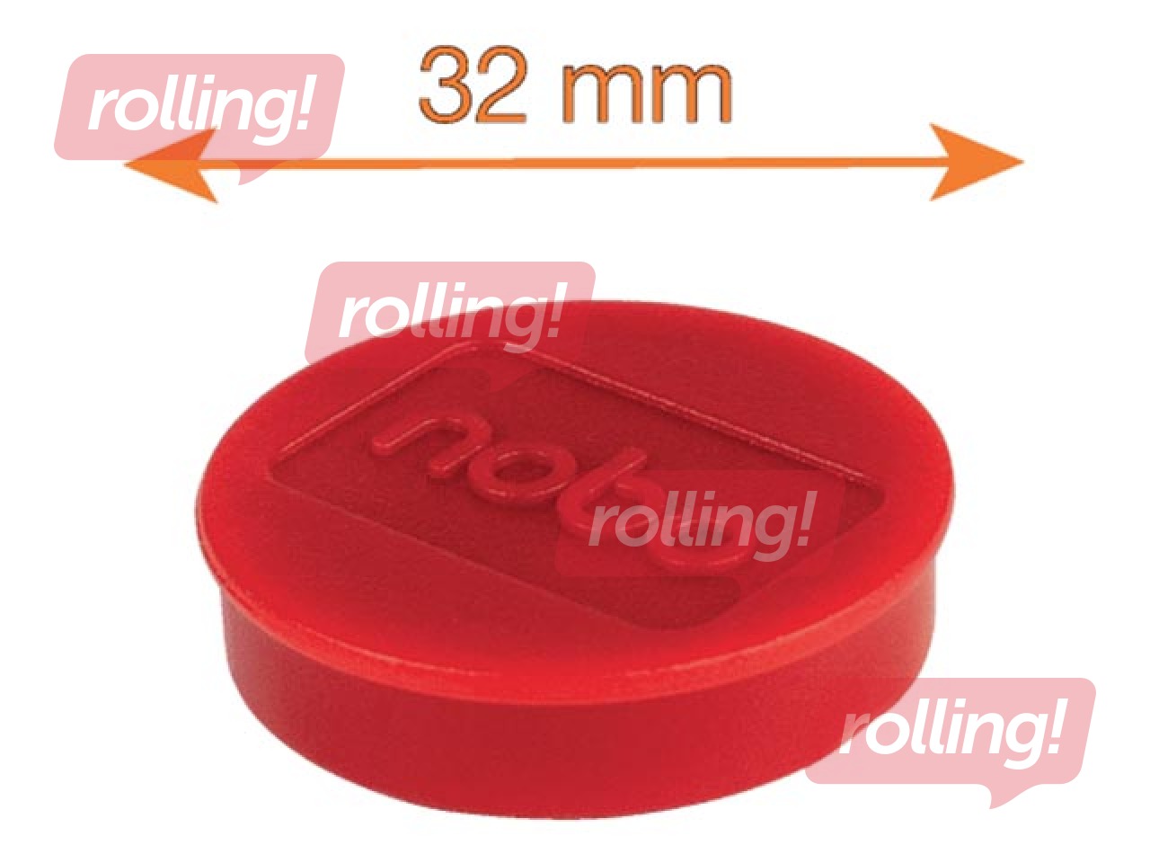Magnets Nobo, 32 mm, 10 pcs., red