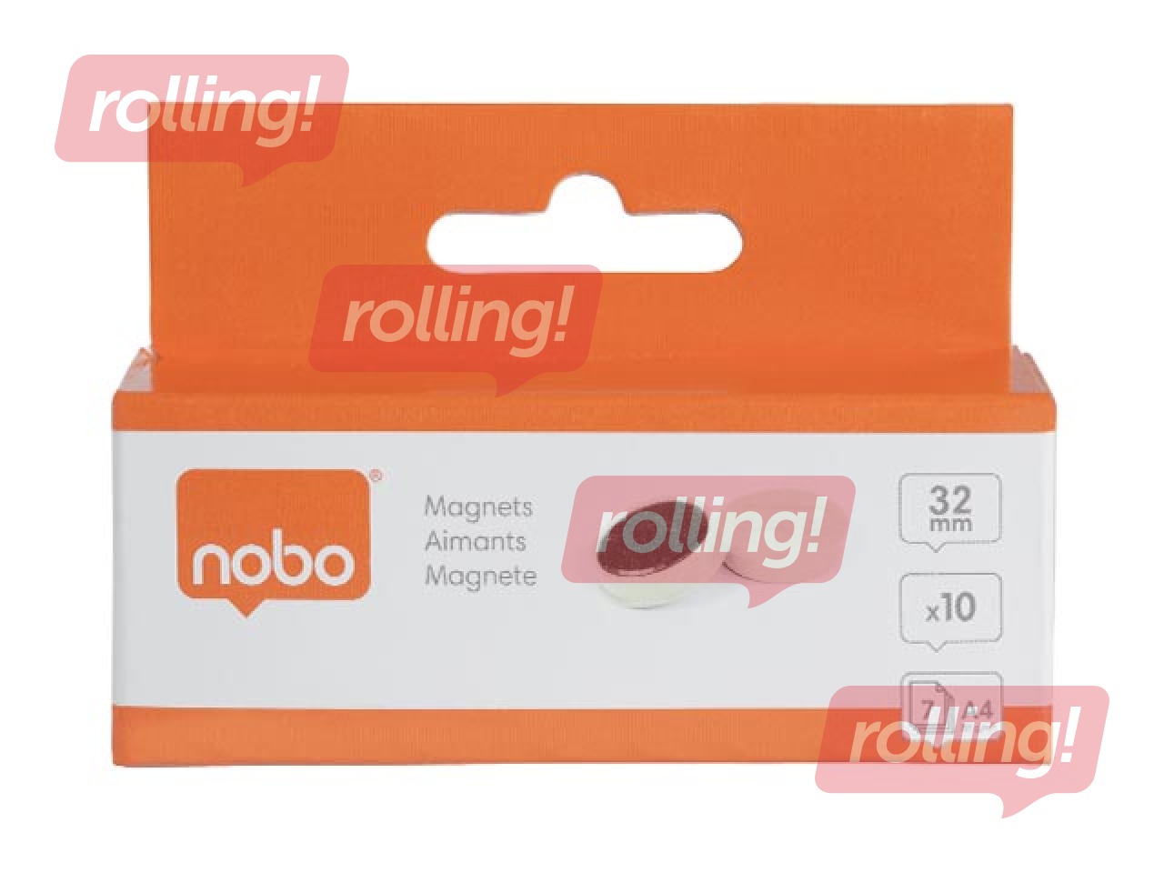 Magnēti Nobo, 32 mm, 10 gab., balti