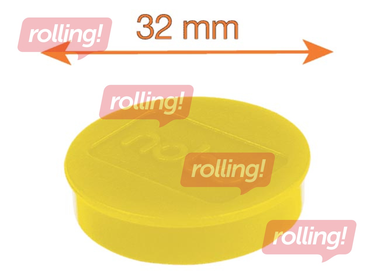 Magnets Nobo, 32 mm, 10 pcs., yellow
