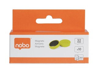 Магниты Nobo, 32 мм, 10 шт., желтые