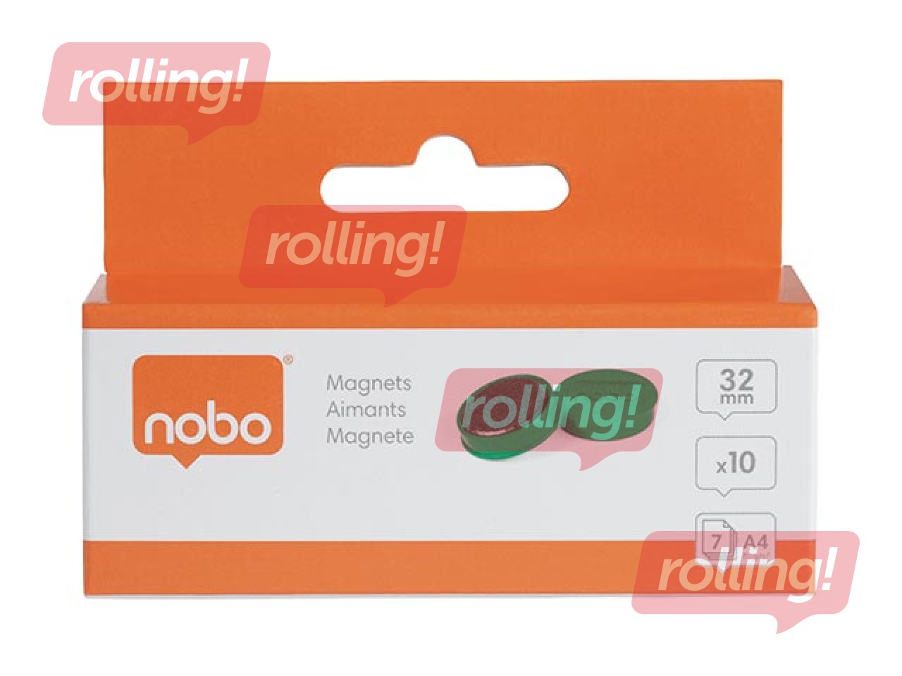 Magnēti Nobo, 32 mm, 10 gab., zaļi