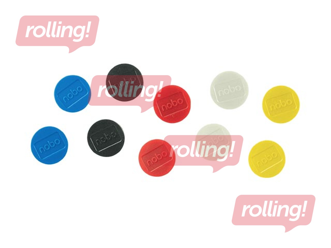 Magnets Nobo, 32 mm, 10 pcs., different colors