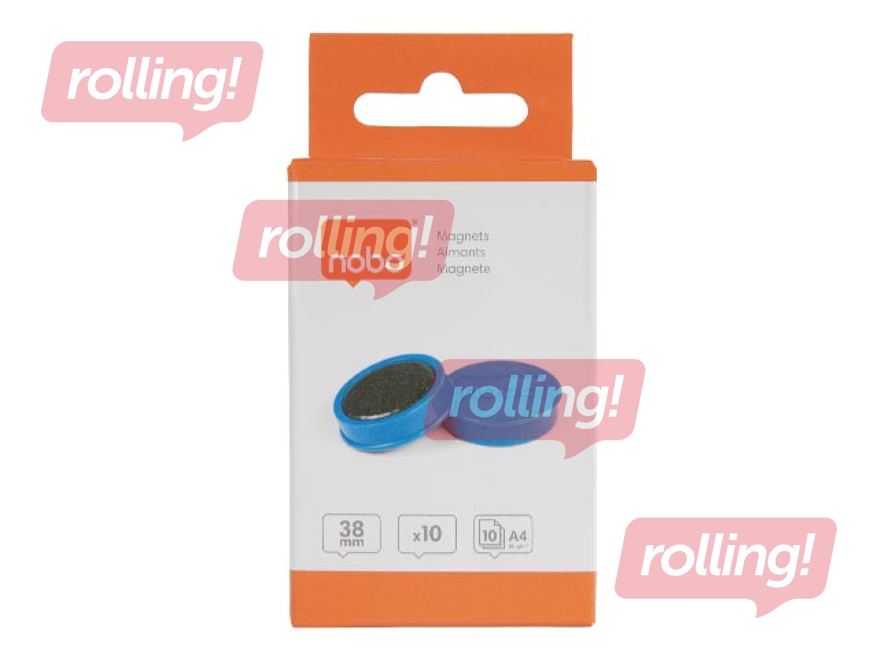 Magnets Nobo, 38 mm, 10 pcs., 1.5 kg, blue