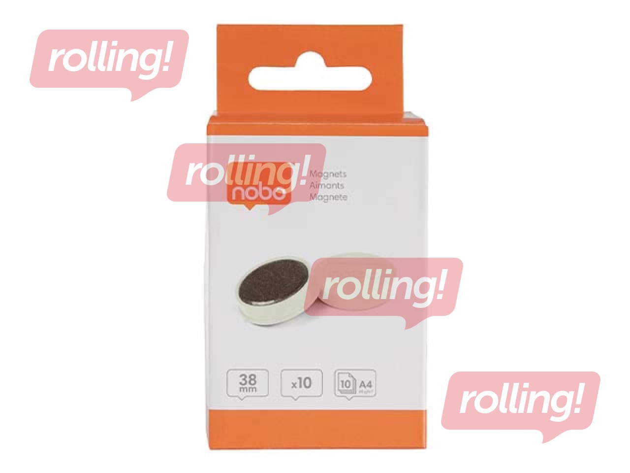 Magnets Nobo, 38 mm, 10 pcs., 1.5 kg, white