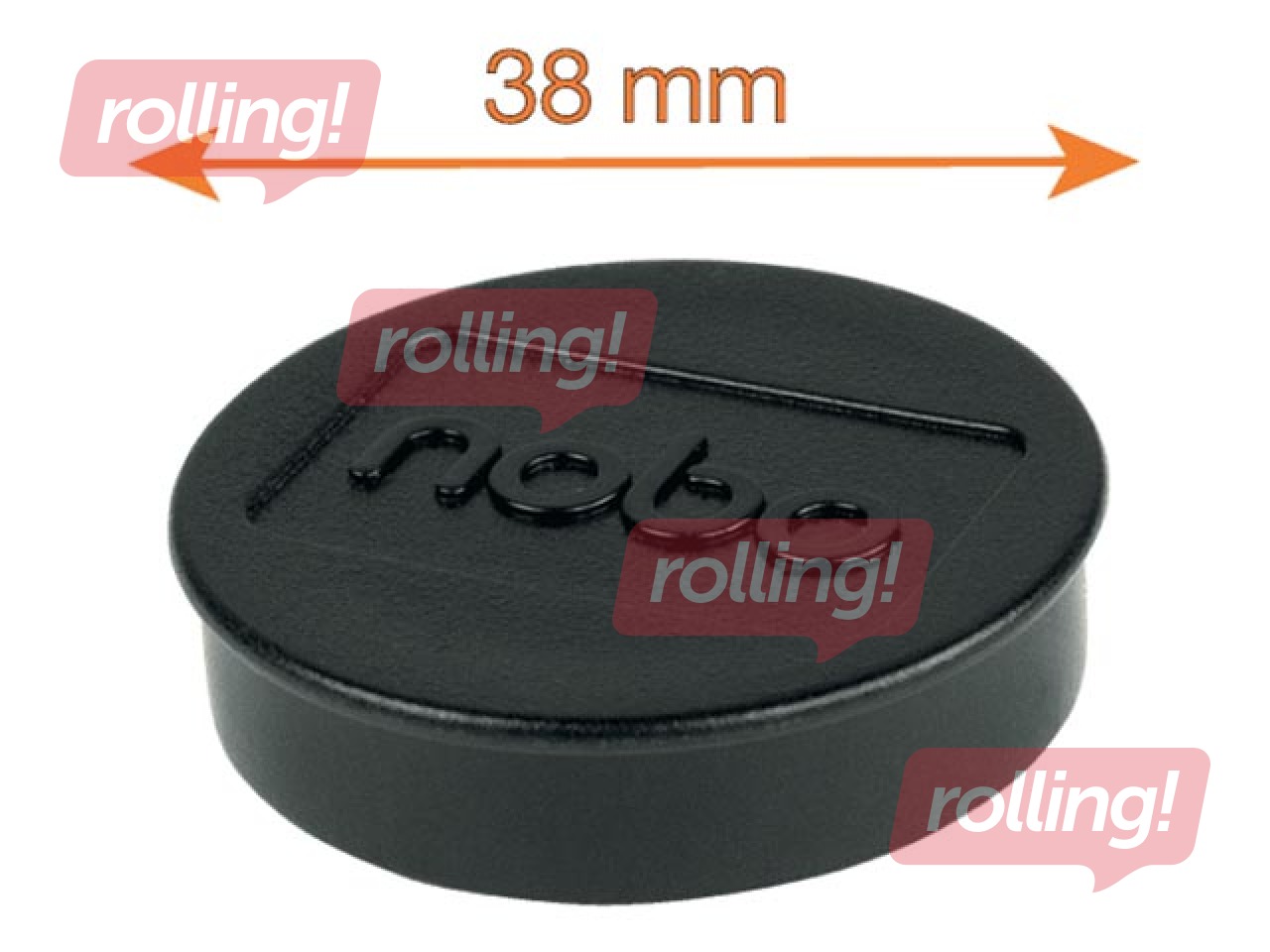 Magnēti Nobo, 38 mm, 10 gab., 2.5 kg, melni