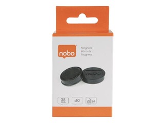 Magnēti Nobo, 38 mm, 10 gab., 2.5 kg, melni