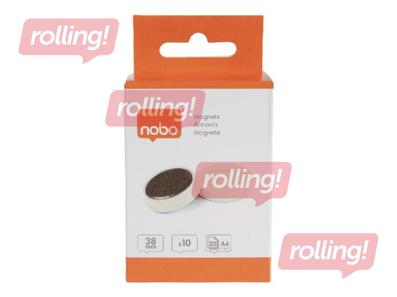 Magnets Nobo, 38 mm, 10 pcs., 2.5 kg, white