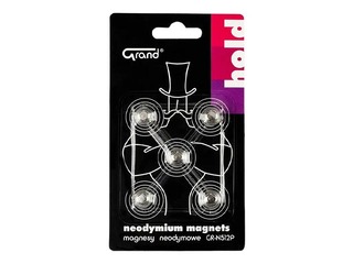 Magnēti Grand, Neodymium, 12mm, 5 gab.