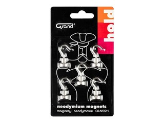 Magnetid Grand, Neodymium, konksuga, 12mm, 5 tk.