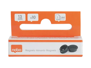 Magnēti Nobo, melni, 13mm, 10 gab.
