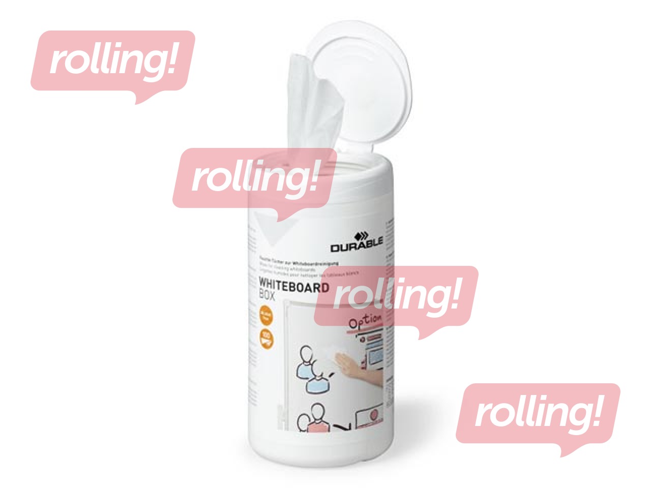 Salvetes balto tāfeļu tīrīšanai Durable, 100 gab./iepak.