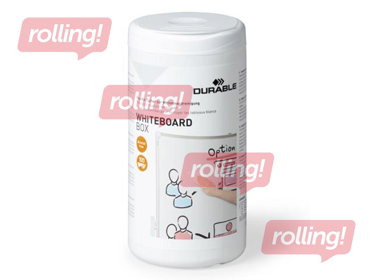 Salvetes balto tāfeļu tīrīšanai Durable, 100 gab./iepak.