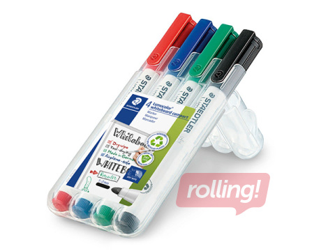 Marķieru komplekts baltajām un stikla tāfelēm Staedtler Lumocolor, 1-2mm, 4 krāsas