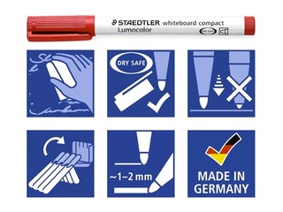 Marķieru komplekts baltajām un stikla tāfelēm Staedtler Lumocolor, 1-2mm, 4 krāsas